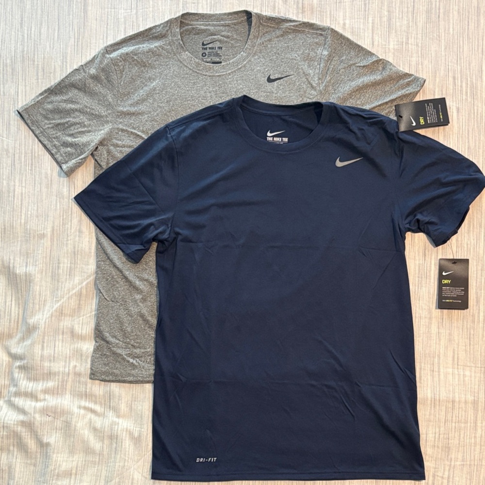 Nike Short Sleeve Dri-FIT Crew Tee SET OF 2 in Navy and Gray Men’s Medium NWT